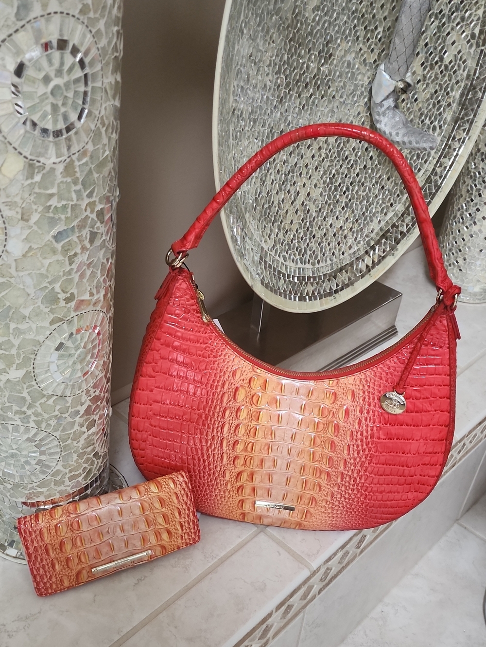 🧡 BRAHMIN BEKKA INFUSION OMBRE HANDBAG & Matching ADY WALLET 🧡